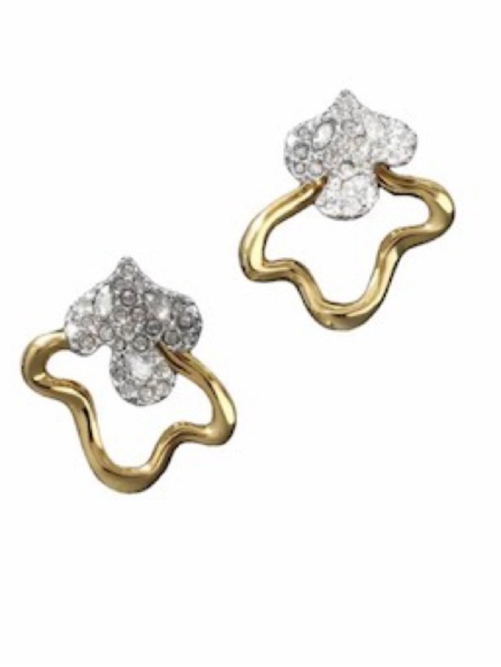 NEW Alexis Bittar Roxbury Freeform Pavé Crystal Jacket Earrings Clear AU28